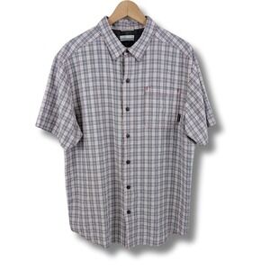 Columbia‎ Sportswear Plaid Short Sleeve Button Up Shirt Men's L Lightweight